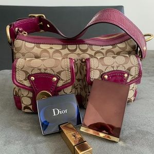 Coach Khaki/Plum Shoulder Bag